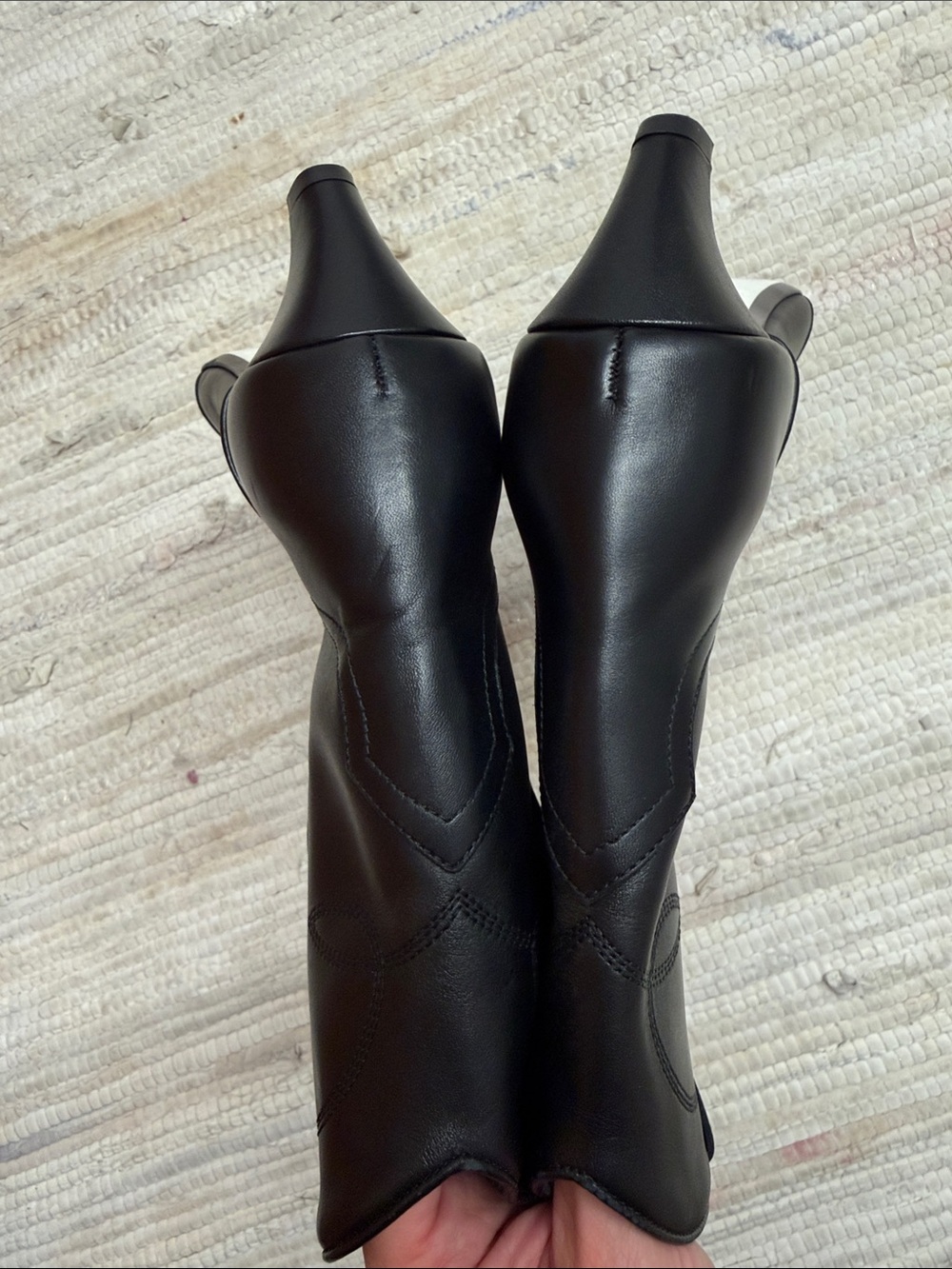 $1,280 Khaite Dallas Leather Black Boots EU 41 US 11-11.5 - Picture 5 of 11